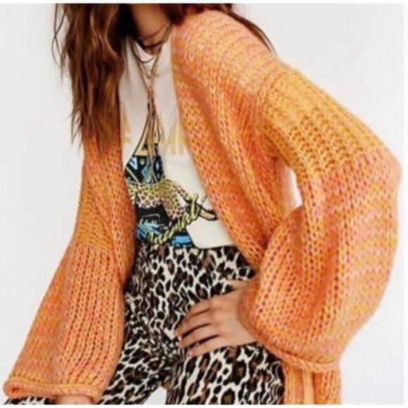 Free People Hometown Cardigan in Sugar Candy Combo Size XS - Picture 3 of 12